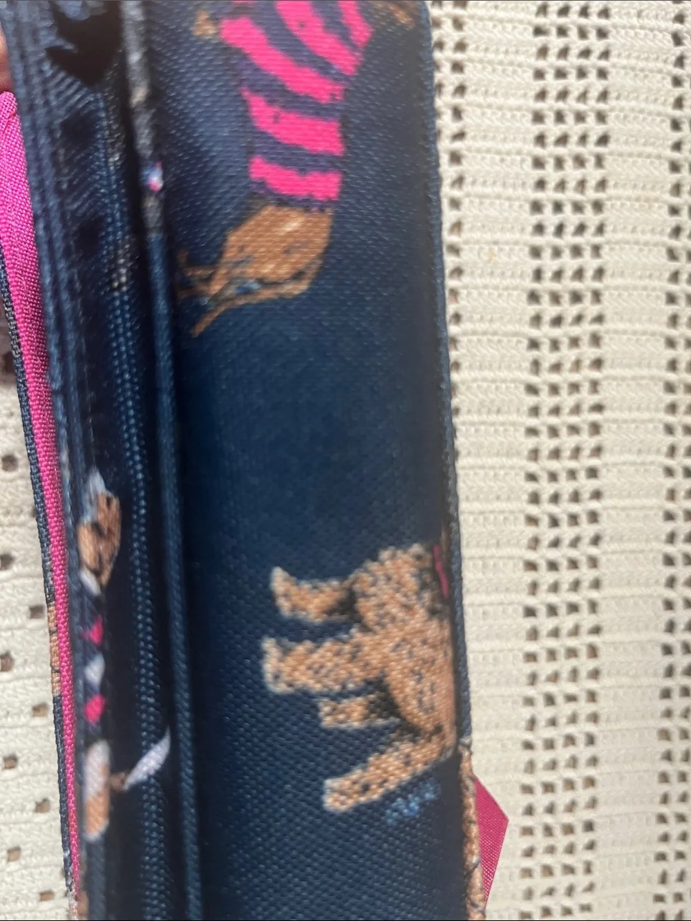 Simply Southern Quilted navy& Pink Dog-Print Women's Wallet wristlet NWT